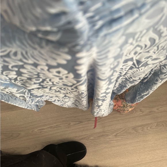 Soft Surroundings M Light Blue Velvet Burnout Floral Long Sleeve Top - Picture 8 of 8